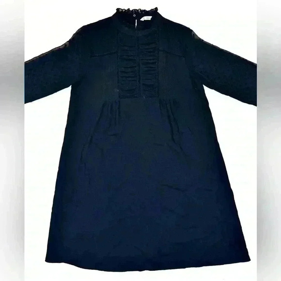 Zara Women’s Black Long Sleeve Dress High Neck Size- Small - Picture 1 of 10